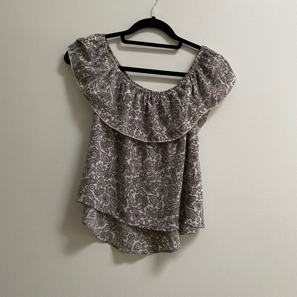 Hollister Off The Shoulder Paisley Top XS